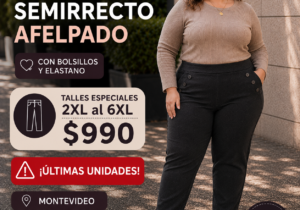 Pantalón semirecto con felpa talles especiales