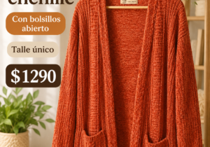 Saco de Chenille naranja con bolsillos